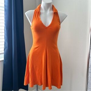 Zara Orange Sleeveless Skater Dress Size M Women